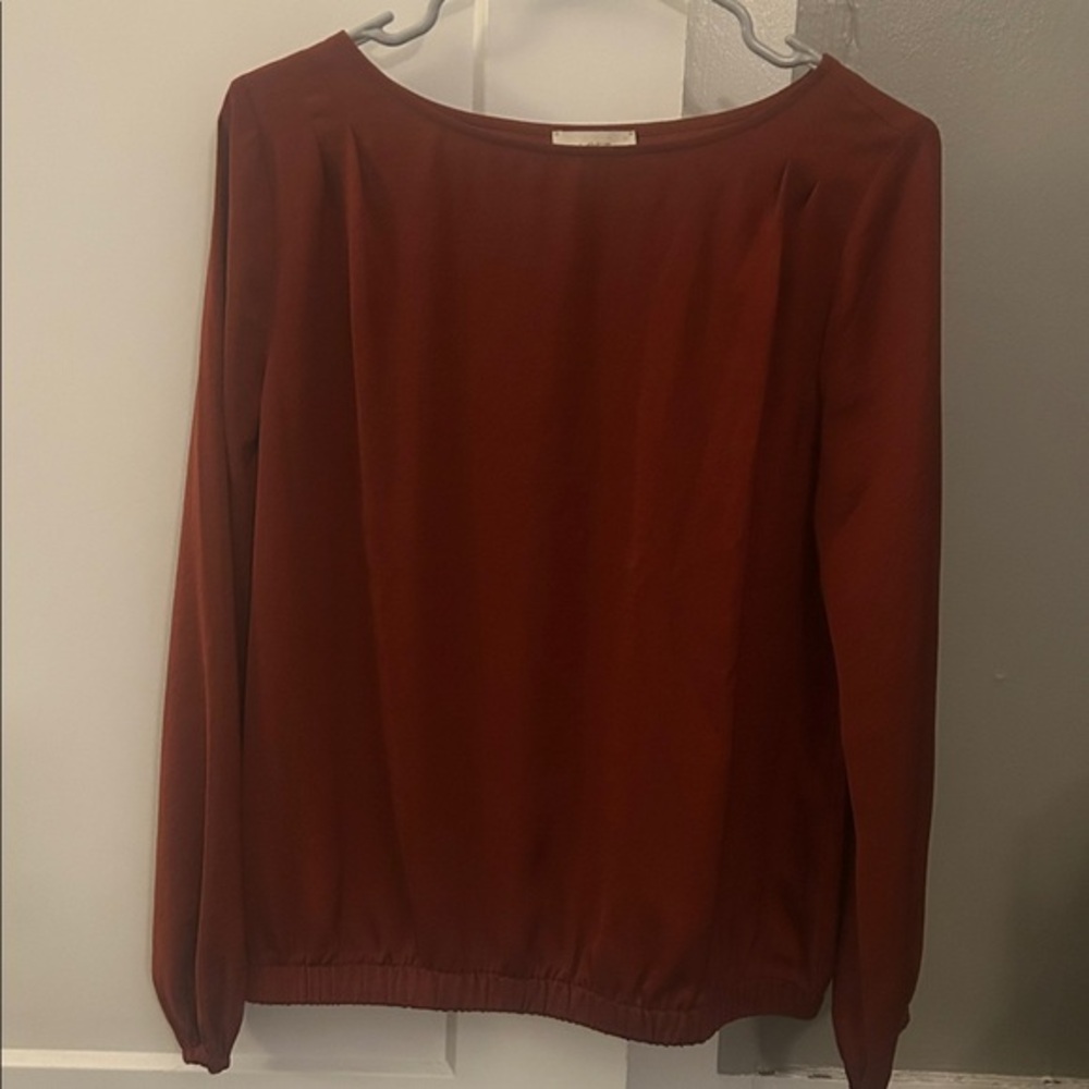 NWOT LOFT Long Sleeve blouse orange- Small